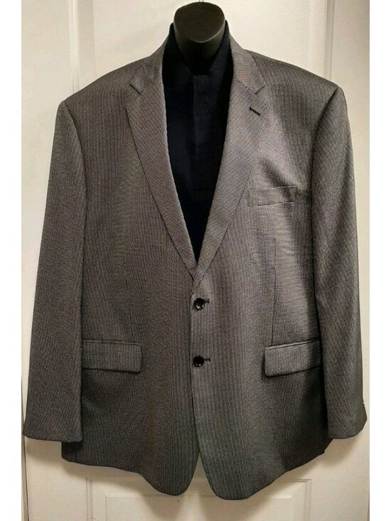 I Italian Soft Other - I Italian Soft Mens Suit Jacket 48R Black & Gray Pinpoint Pattern